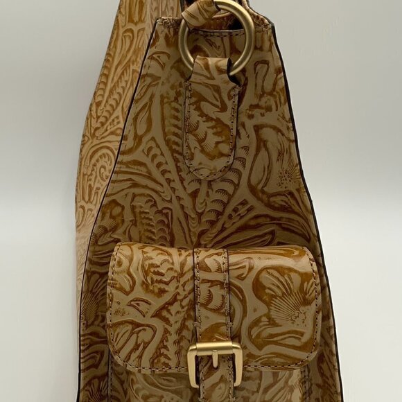 NEW Embossed Floral Gold Toned Leather HYPE Handbag - Picture 4 of 12